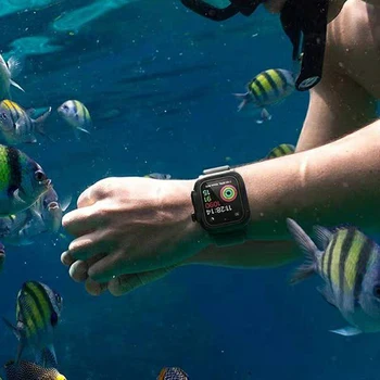 Karinės vandeniui atsparus dėklas su Diržu, Apple Watch 6 5 4 3 2 44 mm iwatch juosta 44mm 40mm 42mm watchband&Apsauginis dangtelis
