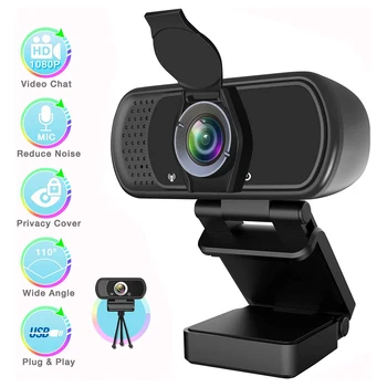 Nešiojamų 1080P HD USB, Plačiaekranis, Webcam Live Streaming Video Online Konferencija Fiksuotas Fokusavimas Web Kamera su Mikrofonu Nešiojamas Žaidimų
