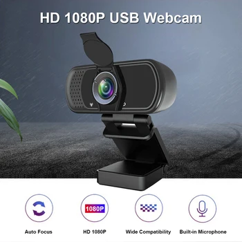 Nešiojamų 1080P HD USB, Plačiaekranis, Webcam Live Streaming Video Online Konferencija Fiksuotas Fokusavimas Web Kamera su Mikrofonu Nešiojamas Žaidimų