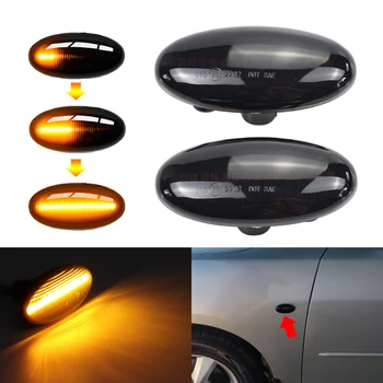 2 vnt LED Dinaminis Posūkio Signalo, Šoniniai Gabaritiniai Šviesos Eilės Indikatorių Šviesos Mazda Mazda 2 3 5 6 BT-50 MPV