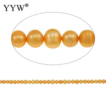 Dirbtiniu būdu išauginti Bulvių Gėlavandenių Perlų Karoliukus, apelsinų 8-9mm Maždaug 0,8 mm Parduotas Už Maždaug 15 Colių Kryptis
