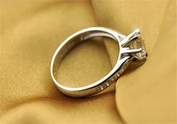 Aukštos Kokybės Prabangus Originalus 925 Sidabro Cirkonio Inkrustacijos Moterų Žiedai Moterų Klasikinis Amžinybę 1ct Sužadėtuvių Žiedai