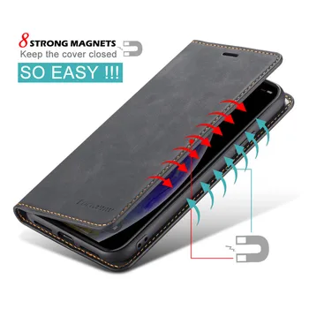 Odos Flip Case for Samsung Galaxy S10 5G S8 S9 S10 Plius Magnetinio Piniginės Stovėti Padengti S10E A750 A6 A7 A8 2018 su Kortelių Lizdai