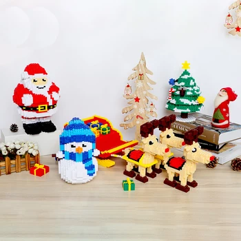 Kalėdų Serijos Mini Magic Blokai Duomenys Ryšio Santa Claus Sniego Briedžių, Medis, Plytos, Žaislai, Kalėdų Dovana