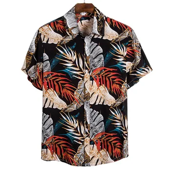 2020 Naują Atvykimo vyriški Marškinėliai Vyrams Havajų Camicias Atsitiktinis Vieną Mygtuką Laukinių Marškinėliai Spausdinami Trumpi rankovėmis Palaidinės, Topai