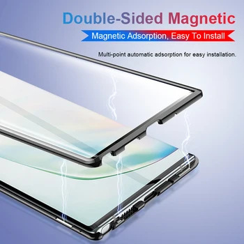Case For Samsung Galaxy S10 Plius S10 S10E+ Apsauga Magnetinės Metalo Atvejo 10 S Plius 10E 10+ Priekiniai Atgal Grūdinto stiklo Dangtis