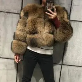 Nekilnojamojo Kailių Paltai Moterų Žiemos Striukė Moteriška Nekilnojamojo Fox Fur 