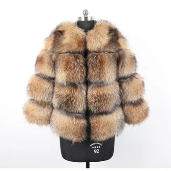 Nekilnojamojo Kailių Paltai Moterų Žiemos Striukė Moteriška Nekilnojamojo Fox Fur 