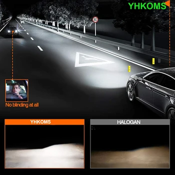 YHKOMS Automobilių Žibintai H4 LED H7 16000LM H1 H8, H11 LED Atuo Lempos Automobilių Žibintų Lemputė 9005 HB3 HB4 9006 6500K Balto Rūko Žibintai 12V