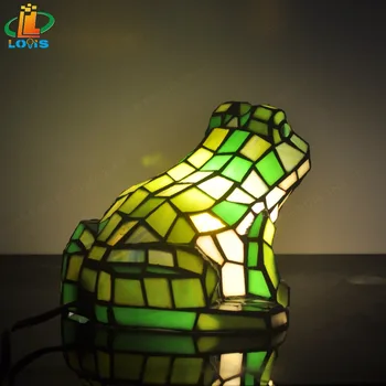 Nauja Europos varlė naktį šviesos miegamasis studijų juosta stiklo žalia vabzdžių, apšvietimas mados meno Tiffanylamps Vaikų miego lova šviesos