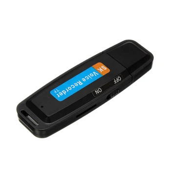 Mini U-Disko Skaitmeninės o Diktofonas USB 3.0 Flash Diskai Didžiausia Parama 32GB Atminties Kortelę, Juodos spalvos