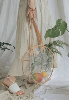Skaidraus Plastiko Rankinės Mergaitėms Dizaineris Vasaros Paplūdimio Turas Aišku, Krepšys Didelis Moterų Pečių Maišą Vandeniui Pirkinių krepšiai