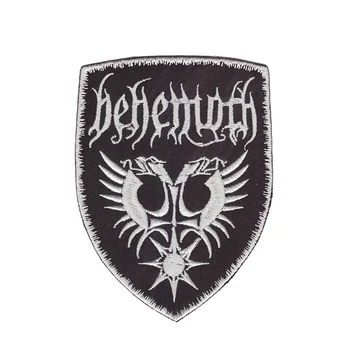 Džinsinio audinio pleistras Išsiuvinėtu Logotipu Dizainas Behemoth HARDCORE roko grupė geležies-ant pleistro