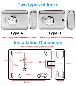 DC12V Metalo Elektros užrakinti vartai užrakinti Prieigos Kontrolės sistemos Elektroninių integrinių Durų Rim lock
