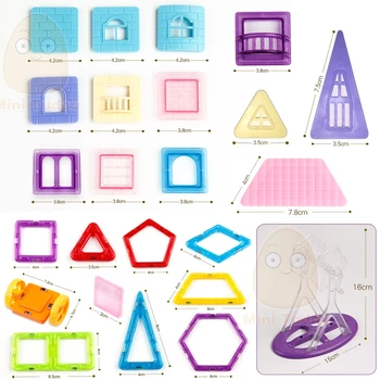 72-134PCS Mini Magnetiniai Blokai Magnetai Žaidimas Trikampis Kvadratinių Plytų Dizaineris Apšviesti Plytų Magnetiniai Žaislai, Lipdukai Dovanų