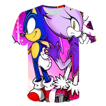 Atsitiktinis Sonic the Hedgehog Vaikiški marškinėliai Animacinių filmų 3D Baby Berniukas ir Mergaitė 2020 Metų Vasaros T-shirt Mados Kvėpuojantis vaikų drabužiai