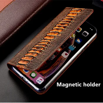 Stručių natūralios odos magnetinis dėklas case for Samsung Galaxy A91/A81/A71/A51/A41/A31/A21/A11 telefono dėklas kortelės lizdo laikiklį