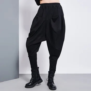 Max LuLu 2021 Britų Mados Pavasario Moterų Hiphop Stiliaus Pantalons Ponios Punk Elastinės Kelnės Moteriška Negabaritinių Medvilnės Kelnės