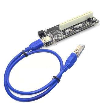 PCIE PCI-E PCI Express X1 PCI Riser Card Autobusų Kortelės Aukšto Efektyvumo Adapteris Keitiklis USB 3.0 Kabelis KOMPIUTERIO ASM1083 Lustas