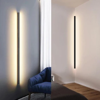 Modernus Minimalistinis Kampas LED Sienos Lempos Patalpų Paprasta Linija Šviesos Sienos Sconces Laiptų Miegamojo Lovos Namų Dekoro Apšvietimas Šviestuvai