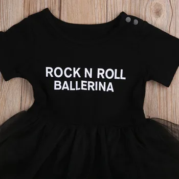 Kūdikiams, Kūdikių Mergaitės Tiulio Rock N Roll Romper Suknelė Playsuit Komplektai
