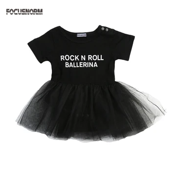 Kūdikiams, Kūdikių Mergaitės Tiulio Rock N Roll Romper Suknelė Playsuit Komplektai