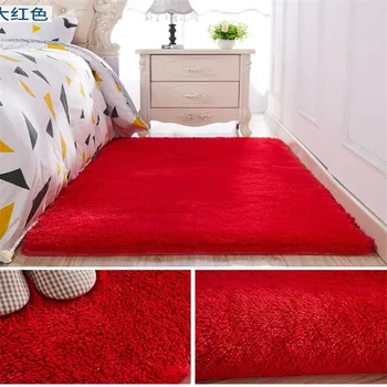 Miegamojo lovos kilimų kambarį kavos staliukas, sofa-grindų kilimėlis vientisų spalvų pliušinis Sutirštės plauti šilko plaukų neslidus antklodė