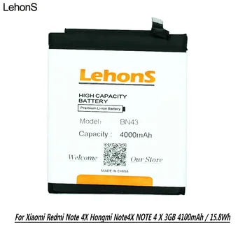 LehonS 1x Nauja BN43 / BN 43 Mobiliojo Telefono Bateriją Xiaomi Redmi Pastaba 4X Hongmi Note4X PASTABA 4 X 3GB 4100mAh / 15.8 Wh