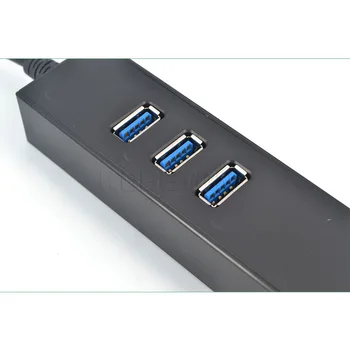 Kebidu Aukštos spped 3 jungtys USB 3.0 Hub 10/100/1000 Mbps iki RJ45 Gigabit Ethernet LAN Laidinio Tinklo Adapteris, Skirtas 