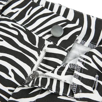 SHENGPALAE 2021 Mados Pavasario Zebra Gyvūnų Spausdinti Pločio Kojų Kelnės Moterims Atsitiktinis Kelnės Sexy Aukšto Juosmens Bell Bottom Kelnės ZA3070