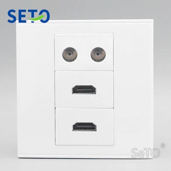 SeTo 86 2 Tipo port HDMI + 2 port TV Sienų Plokštės Lizdas Keystone Faceplate