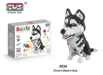 3 modeliai Šuo plytų mirco pastato šuo blokai kūrybos surinkti vaikų blokai Mike šunų Haskių veislės kalytę šuo plytos