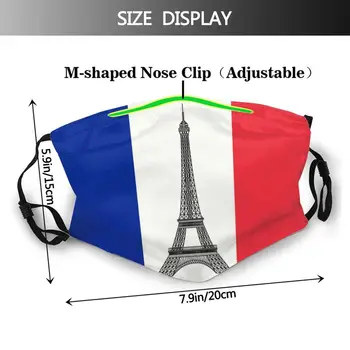 Prancūzijos vėliava Plaunama Burnos, Veido Kaukė Suaugusiųjų prancūzijos La Tour Eiffel, Stabdžių Migla Dulkių Kaukė su Filtrais, Respiratorius Mufelinė 2.5 PM
