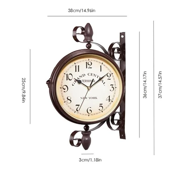 KARŠTO Naujas Watch Laikrodis Sieninis Laikrodis Europos Retro Stiliaus Novatoriškų Mados Dvipusis Modernaus Dizaino Pramonės Amžiaus Stiliaus Kambarys Meno