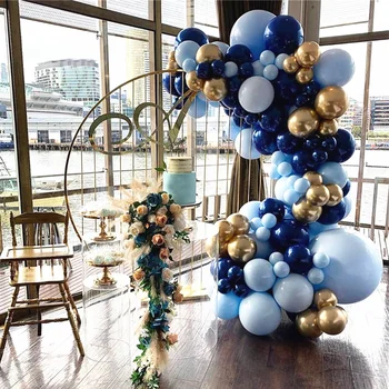 Mėlynos Balionų Girliandą Arch Komplektas Tamsiai Mėlyna Aukso Balionai Baby shower Vestuvės, Gimtadienis Vaikams, Suaugusiųjų Reikmenys, Papuošalai