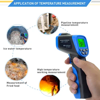 -30-550℃ Skaitmeninis ir SPINDULIŲ Termometras Ne-Susisiekite su Lazerio Spindulių Temperatūros Testeris Ginklą Pyrometer su LCD Apšvietimas