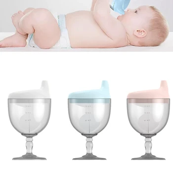 Naujas Baby Goblet Kūdikių peiliai didelis Vandens puodelis Su Duckbill Nagų Formos Maitinti Kūdikį Mokymo Aukštos Kokybės Taurės PP Medžiaga 150ML