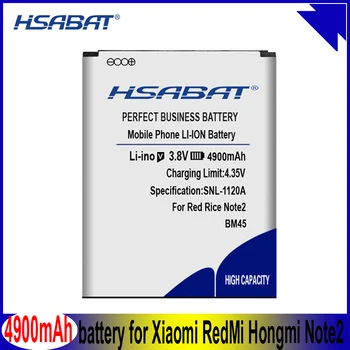 HSABAT 4900mAh Originalios Baterijos BM45 Už Xiaomi RedMi 2 Pastaba Bateria Hongmi Raudonųjų Ryžių Note2 Pakeitimo Mobiliojo Telefono Baterija