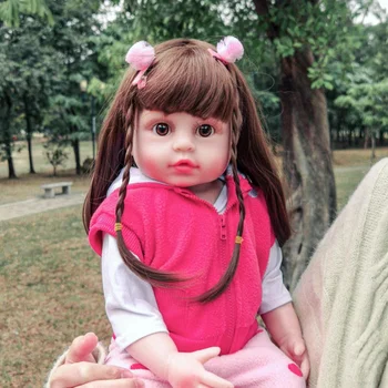 22inch Apie 56cm Bebe Lėlės Reborn Baby Doll, Minkšti viso Silikono Lėlės Kūno Vinilo Bamblys Su Vasaros Drabužių Realus Gyvas Bebe