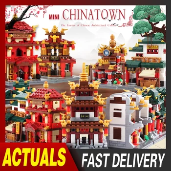 XingBao Miesto Gatvės Serijos Mini China Town Senovės Kinijos Architektūros Modelio Blokai Vaikams, Žaislai Tinka Lepining Plytų Dovana