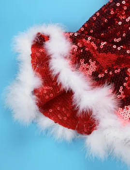 MSemis Vaikams Mergaitėms, Kalėdų Senio Kostiumas Blizgančiais Dailiojo Čiuožimo Suknelė-Ballerina Šiuolaikinių Šokių Leotard Suknelė su Skrybėle