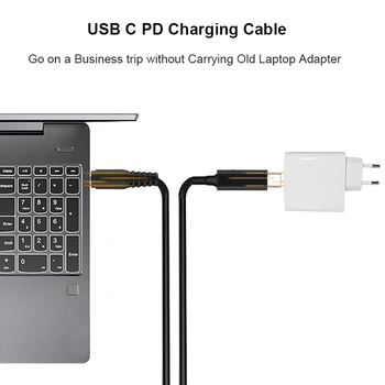 USB Tipo C PD Įkrovimo Kabelis 3,0 X 1,1 mm Male Plug Konverteris Asus 
