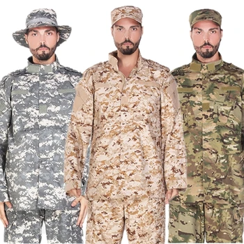 17Color Armijos Karinę Uniformą Taktinis Kostiumas Kamufliažas Kovoti Marškinėliai ACU Drabužių Ziajać Nustatyti Vyrų Kareivis Specialiųjų Pajėgų Uniformas