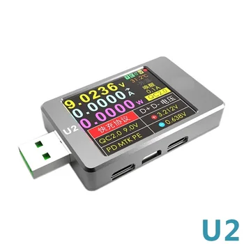 WEB-U2 srovė-voltmeter USB testeris QC4+ PD3.0 2 PGS greito įkrovimo protokolo pajėgumo testas