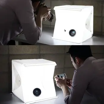 Nešiojamų Foto Studija Fotografavimo Palapinę,16 Colių Mažas Sulankstomas LED Šviesos Lauke Softbox Rinkinys su 4 Spalvų Backdrops Fotografijos,
