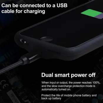Baterija 2800mAh Atveju iPhone 6 s 6s 7 8 Energijos Bankų Apmokestinimo Atveju, Baterijos Kroviklis Padengti Ultra Plonas Išorinis Atgal Pak.
