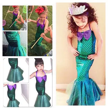 Mada Vaikams Mergaitėms Ariel China Rankovių Suknelės Nustatyti Mergaitės Vaikų Princesė Ubierz Šalis Suknelė Kostiumas