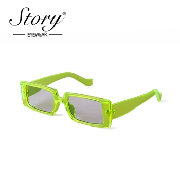 Istorija derliaus žalias stačiakampis, akiniai nuo saulės moterims, vyrams, prekės ženklo dizainerė mados Leopard aikštėje saulės akiniai gafas de sol mujer S77134H
