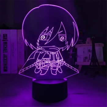 Išpuolis Titan 3D Vaizdo Lempa Eren Yeager Pav LED Akrilo Stalo Lempa Anime ir Animacinių filmų Vaikams Nakties Šviesa Už Kambario Dekoracija Dovanos