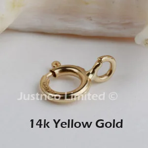 14k aukso sagtimi,5mm kietas 14karat geltona/rožinė aukso pavasario žiedas sklendė, skirta pakabukas karoliai, apyrankė aukso papuošalai 